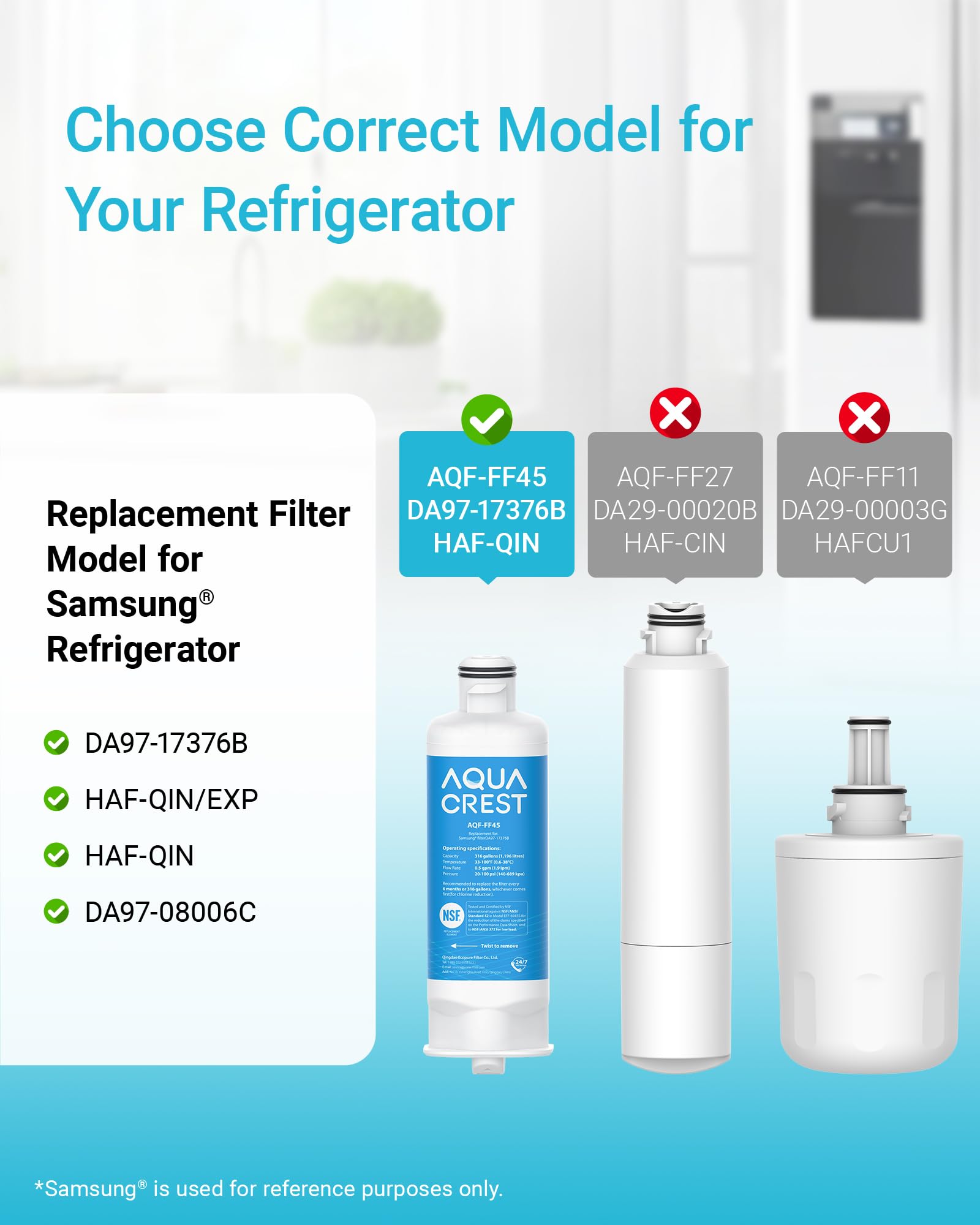 AQUA CREST Samsung Water Filter - 3 Pack -2