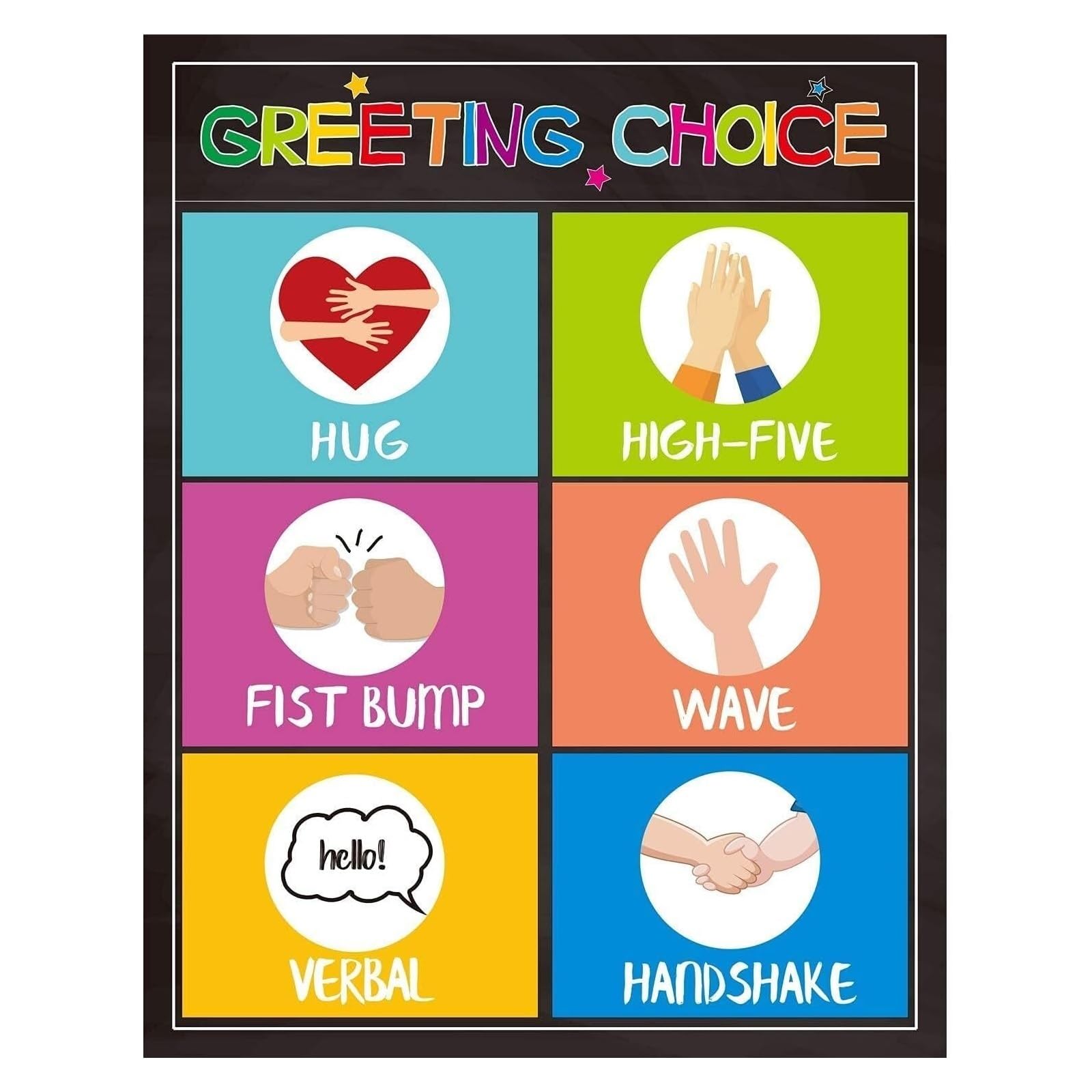 MDBJTCYZN Preschool Elementary Middle High School Classroom Rules Poster Greeting Choice Back to School Wall Decor(Framed,16x24inch(40x60cm))