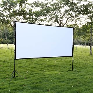 Foldable Projector Screen with Stand, 84 100 120 150 inch Portable Projection Screen 16:9 HD Indoor Outdoor Projector Movies Screen with Carrying Bag, 180°Viewing Movie Screens (Size : 120 inch)