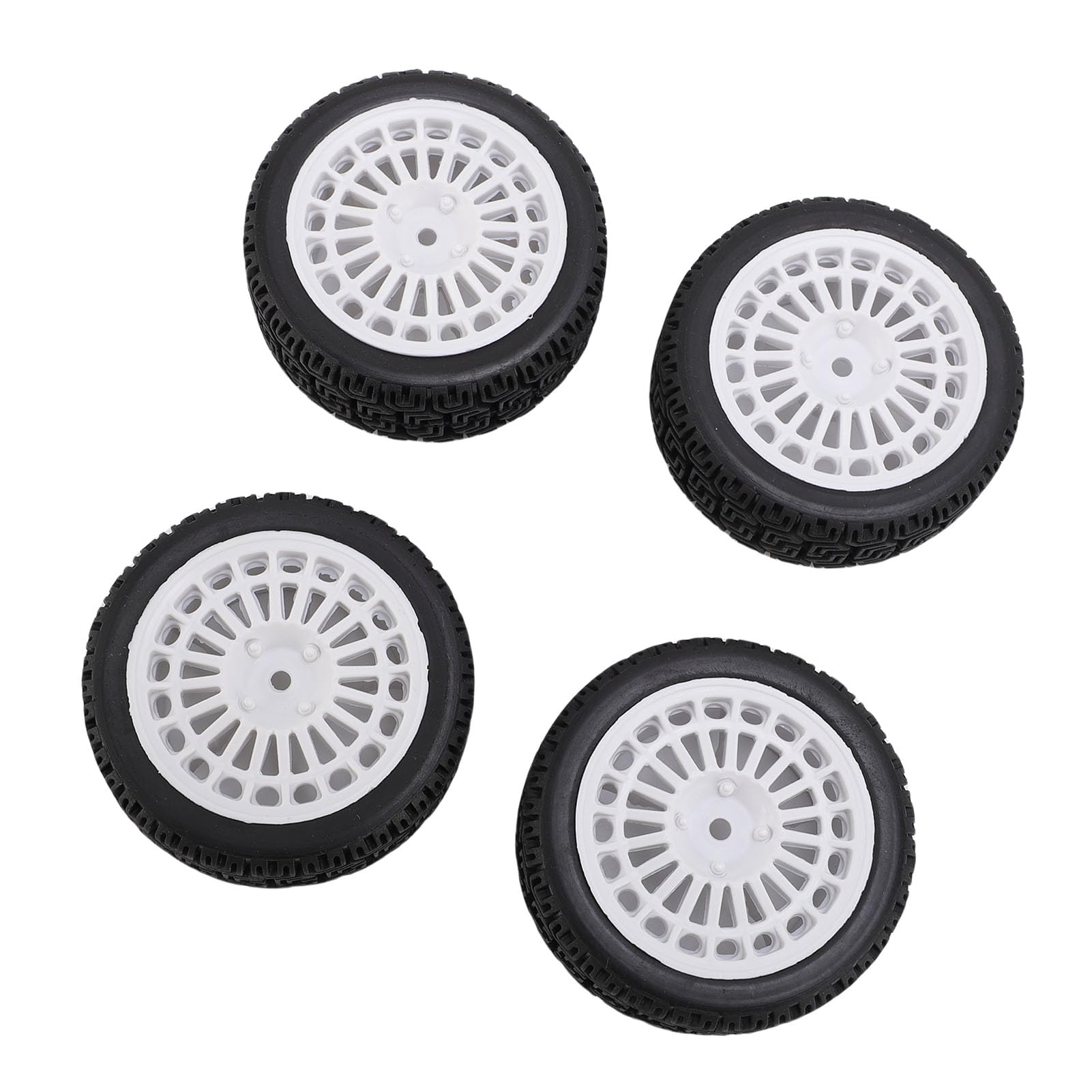 HUIOP Pneus de Voiture de Rallye RC de 70 Mm, Plastique Léger et Robuste, Traction Supérieure, Installation Facile, Pneus de Voiture 1/10 RC avec stabilité Antidérapante, Jante de Roue