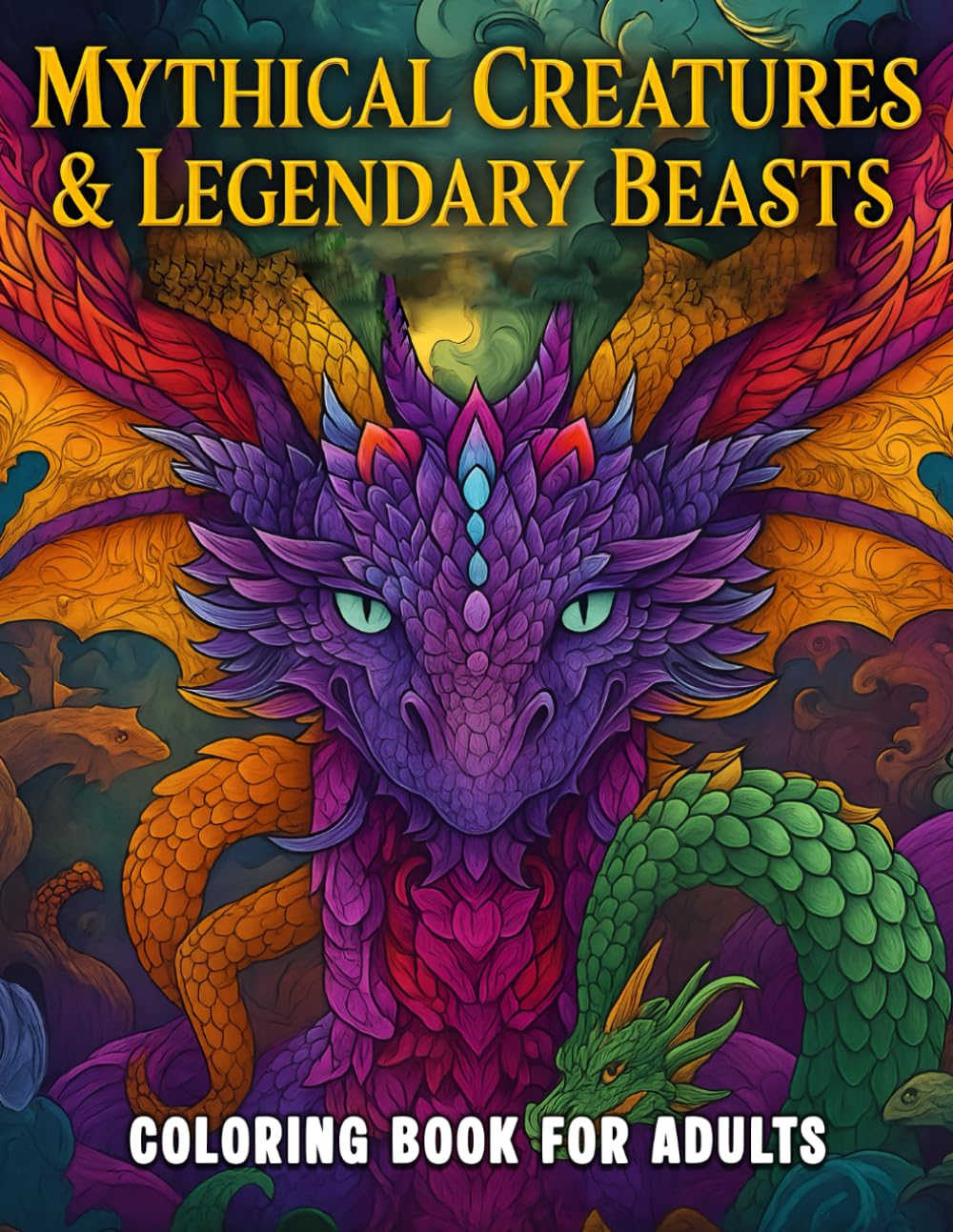 Mythical Creatures & Legendary Beasts Coloring Book for Adults: Whimsical Fantasy Designs for Stress Relief, Relaxation, and Creative Escape