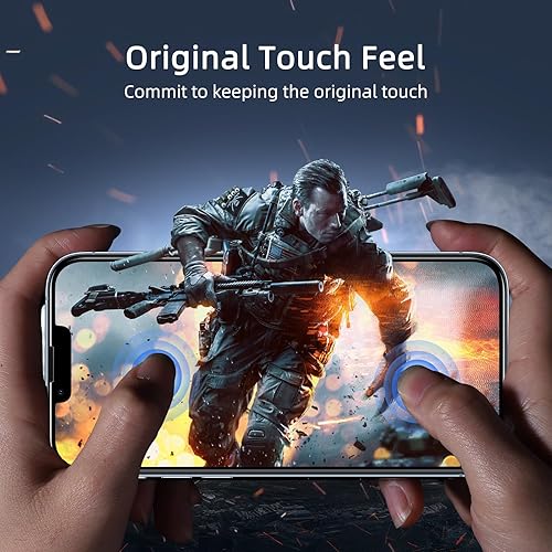 Miniatura 7 de ruwa Protector de pantalla para iPhone 13 Pro Max y iPhone 14 Plus 6.7 pulgadas Paquete de 3 Película de vidrio templado con marco de fácil