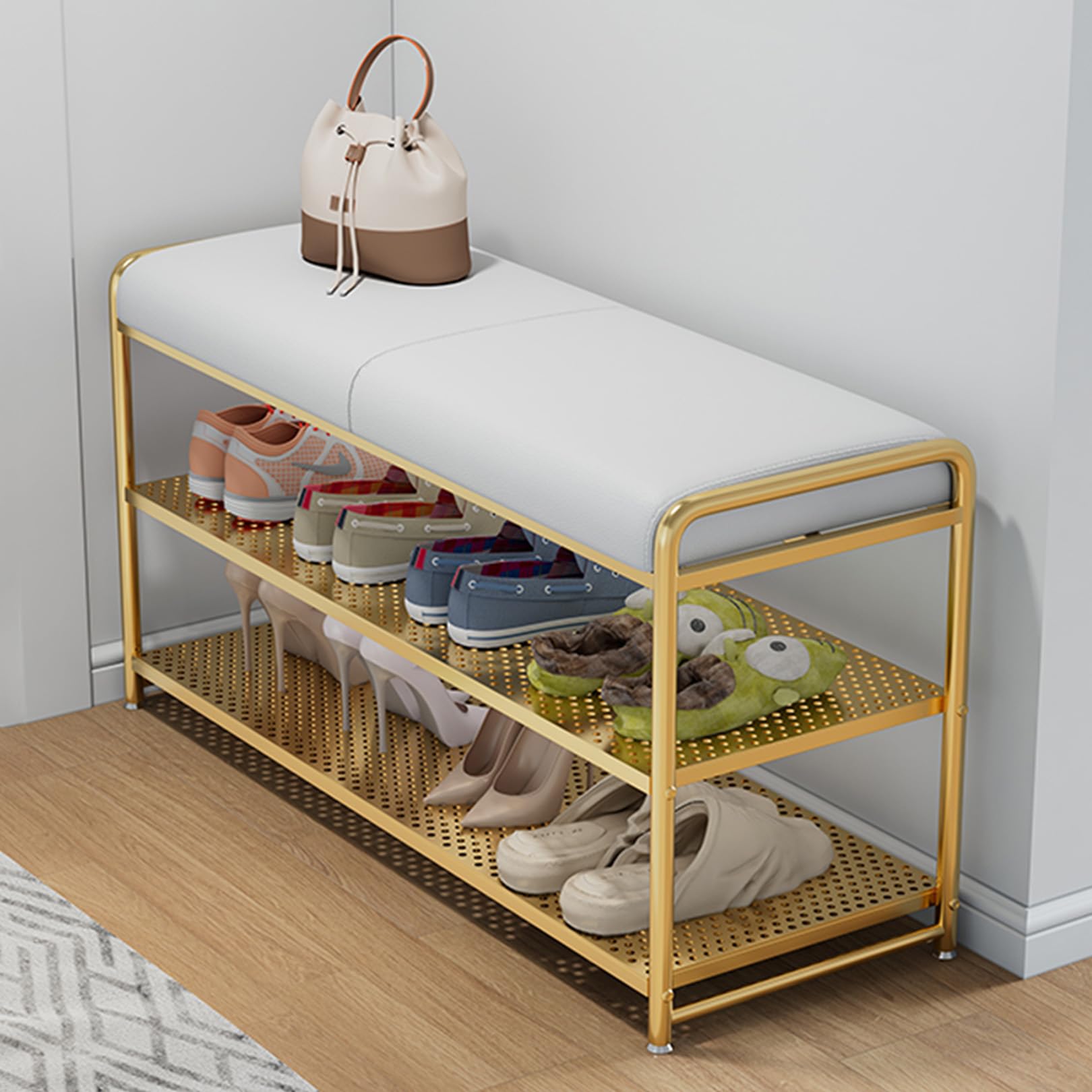 Étagère à chaussures pour entrée accueillante avec assise intégrée