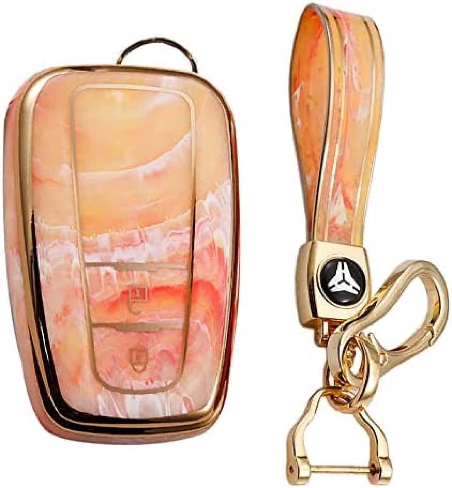 SAIQIANKey Case Fit For To-yota Ca-mry CH-R Pr-ius RAV4 86 Co-rolla Ya-ris La-nd Cr-uiser Pra-do TPU Car Key Case Key Fob Protective Cover Key Cover Green