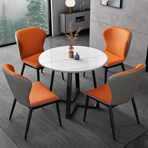 Miniatura 11 de YVYKFZD 5 Piece Kitchen Dining Table Set, Office Reception Room Club Table and Chair Set, Small Round Conference Table, Simple Coffee Table