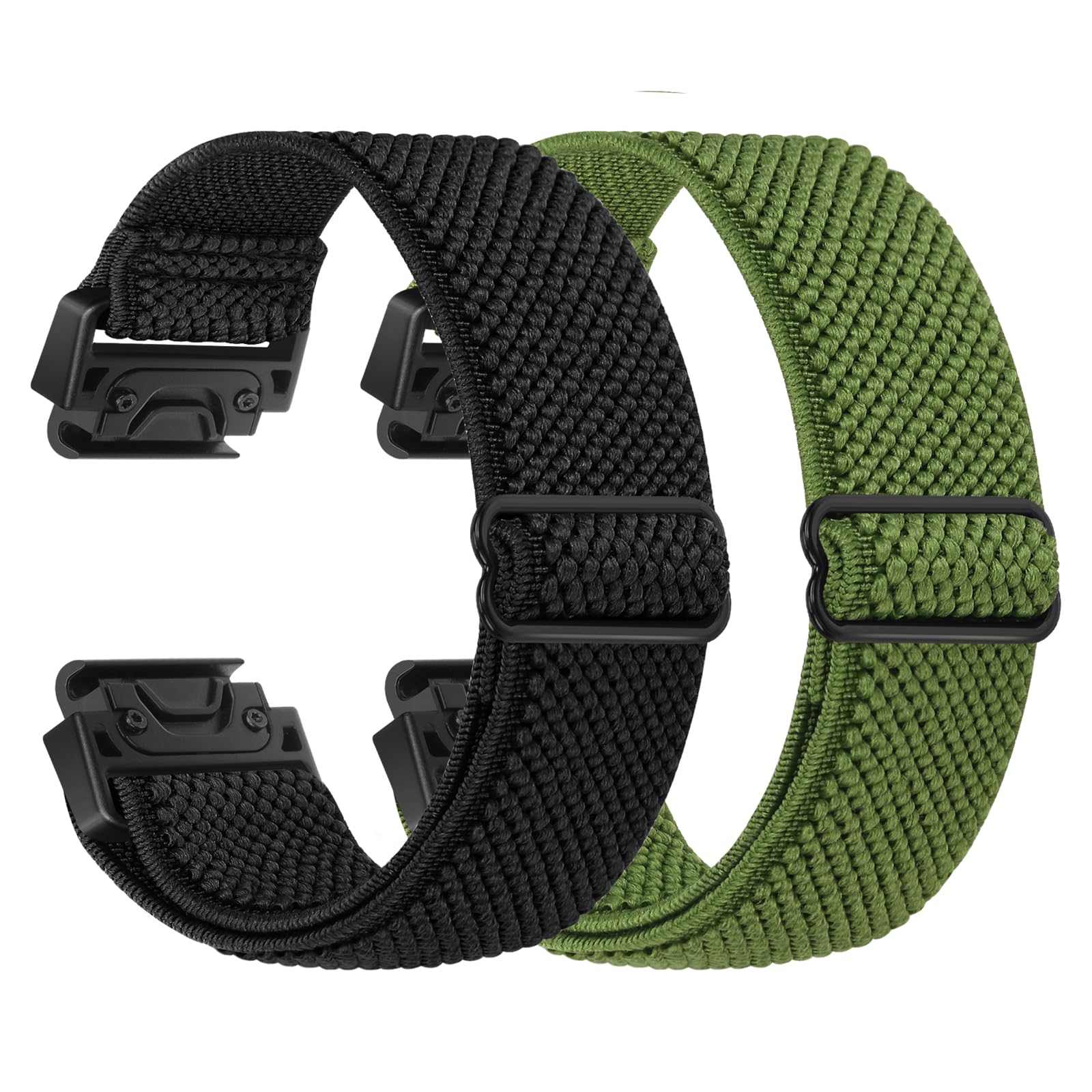 BTTNG Elastic Watch Strap for Garmin Fenix 8 51mm/Fenix 7X/Fenix 6X/Fenix 6X Pro/Fenix 5X/Fenix 5X Plus/Fenix 3/Fenix 3 HR, QuickFit 26mm Watch Band Sport Nylon Straps for Women Men (2 PCS)