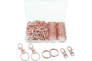 60 Pieces Premium Rose Gold Swivel Snap Hooks with Key Rings