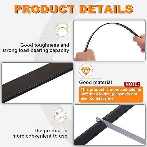 Miniatura 2 de Juego de 24 rieles de archivo colgantes y clip, 16 clips de aluminio para colgar, 8 rieles de gabinete de PVC, soporte de cajón, pasadores de riel