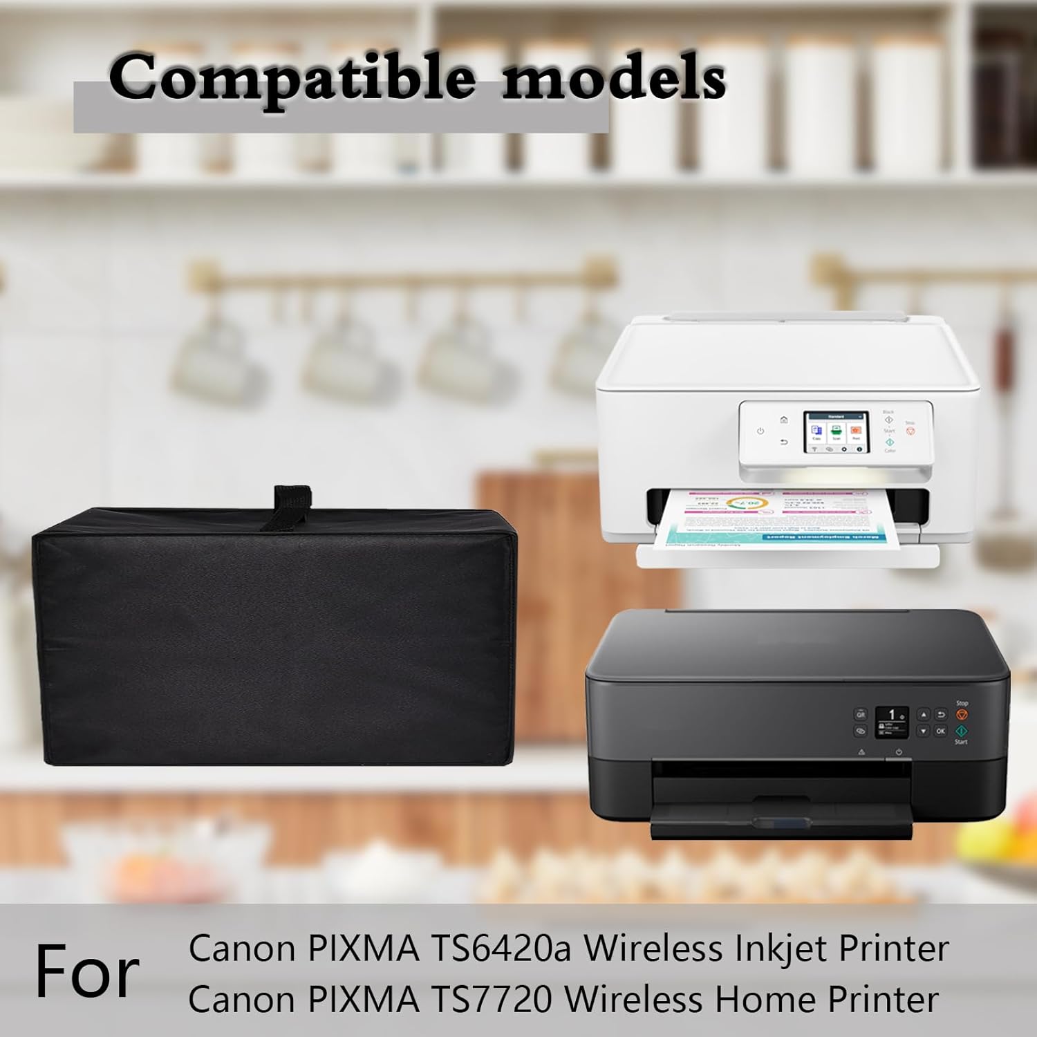 Printer Dust Cover Anti-Static Heavy Duty Heat-Resistant Waterproof Protective Nylon Fabric Printer Cover Case for Canon PIXMA TS6420a/TS7720 All-in-One Wireless Printer