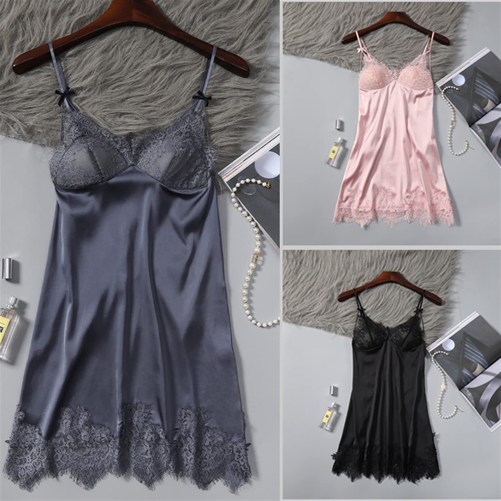 Set di Lingerie Sexy da Donna Set di Reggiseni di Pizzo per Donna, Reggiseno di Bralette con Cinturino in Pizzo e Set di Biancheria Intima Push-up