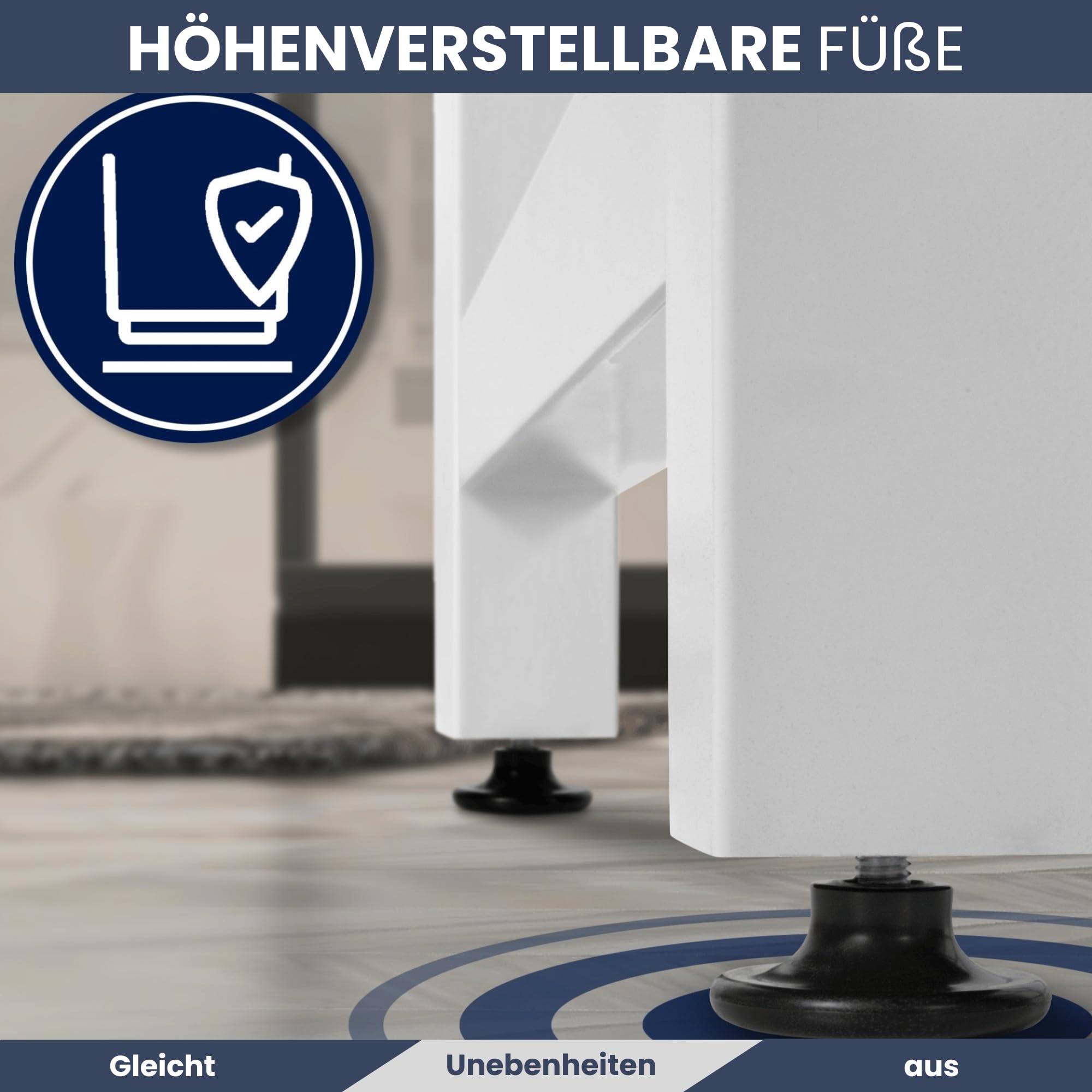 DELUKE Waschmaschinengestell KAMED Stahl 105x75x62cm Universal Weiß