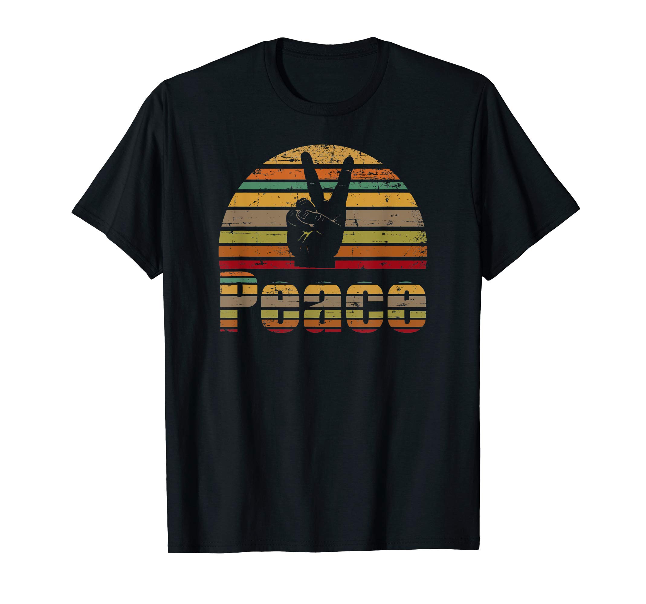 Wrinkled HippiePeace T-Shirt Retro Love 60s 70s Hippie Gift T-ShirtOEKO-TEX STANDARD 100