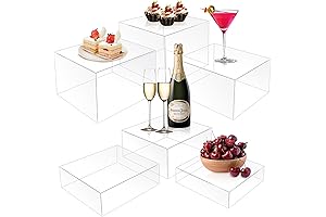Versatile Clear Acrylic Risers for Multi-Level Display and Organization