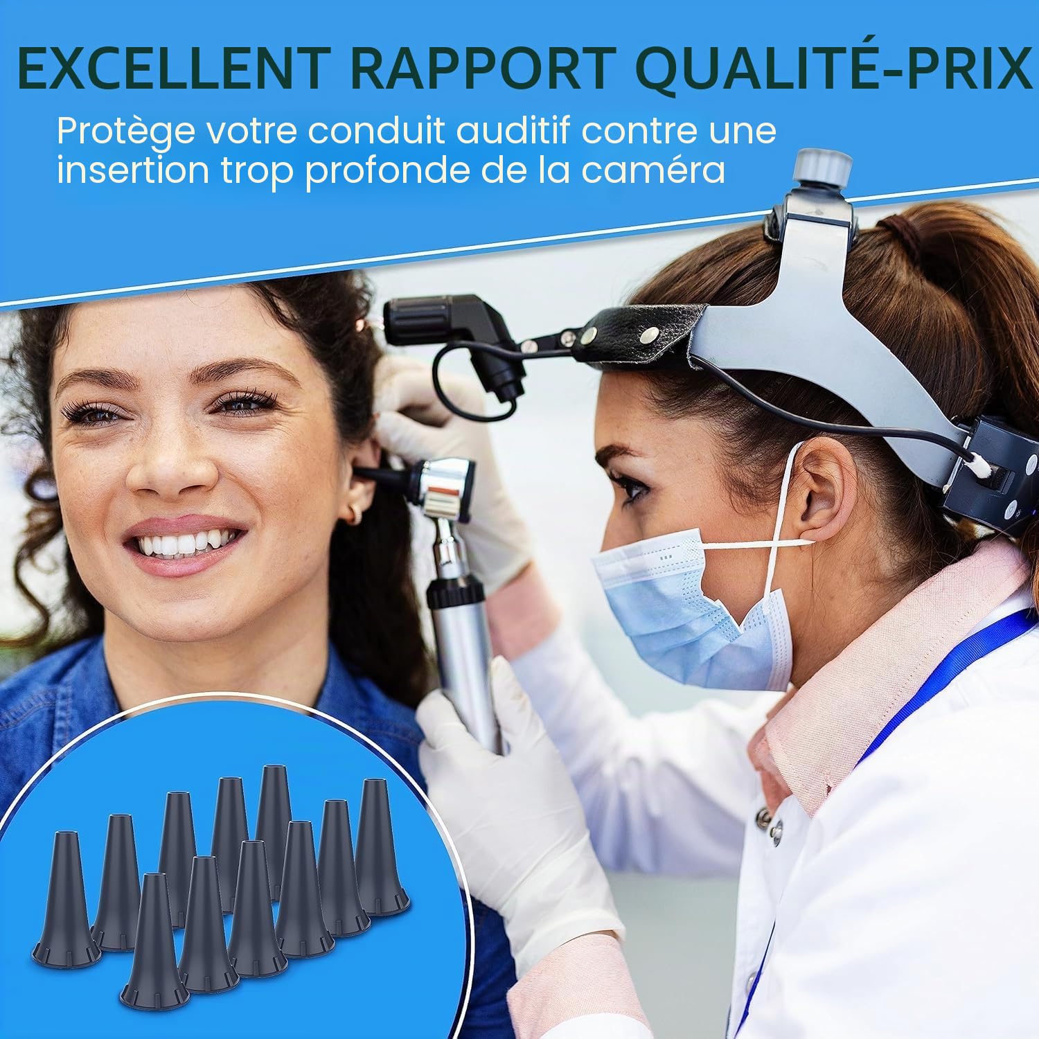 Lot de 100 embouts jetables pour otoscope 4 mm compatibles avec les otoscopes Welcelln, K.a.w.e, Ries-ter et H.e.i.n.e