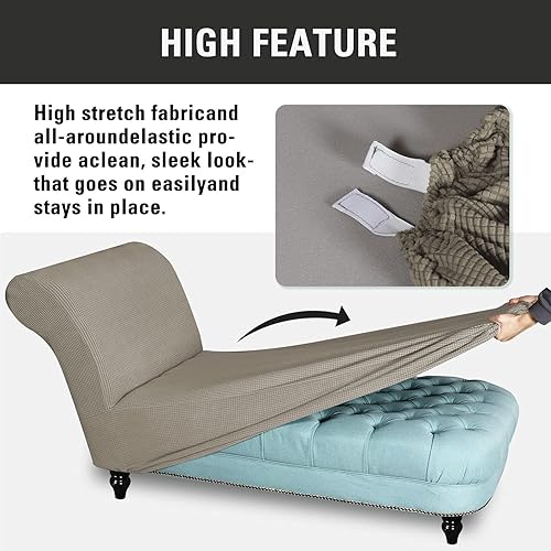 Miniatura 4 de TeeBetter Funda para tumbona sin brazos, funda elástica para tumbona, protector de muebles, funda para sofá, lavable a máquina para sala de estar