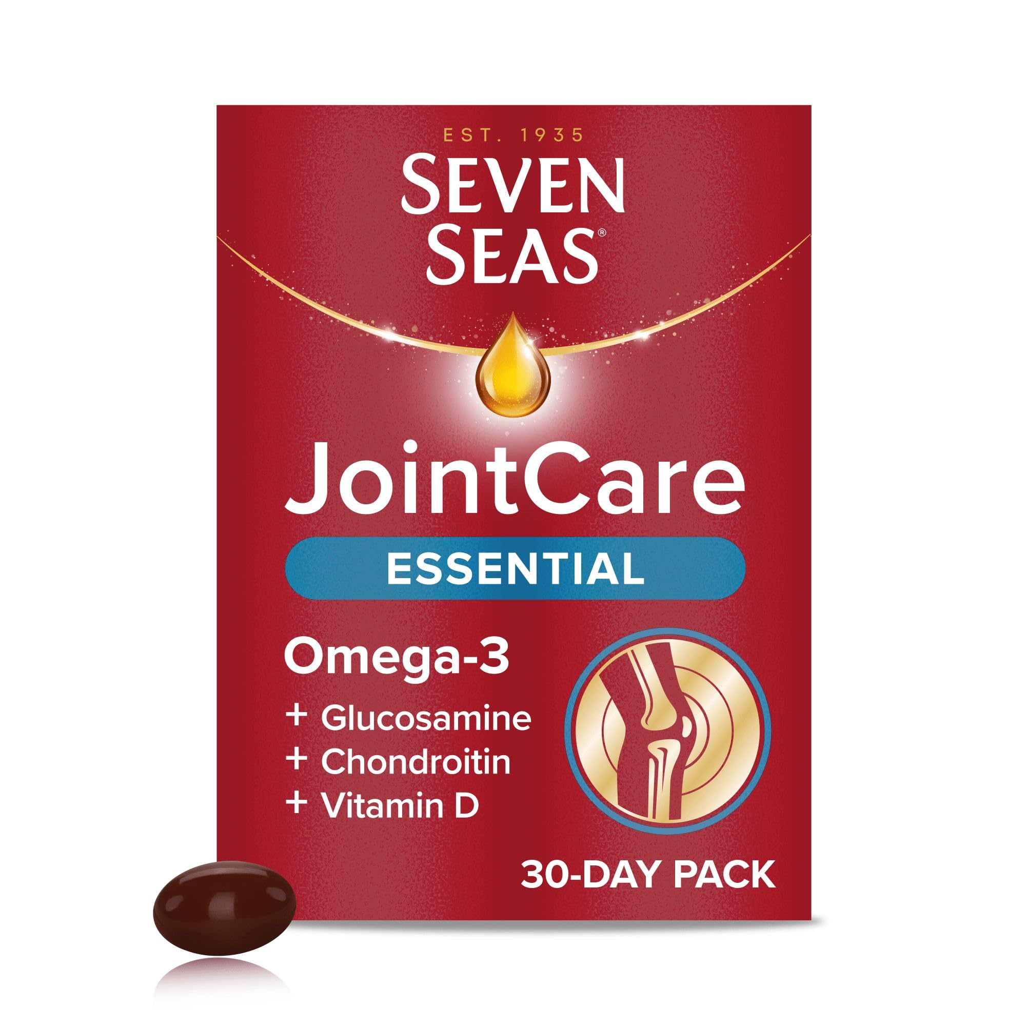 JointCare Essential, With Omega-3, Glucosamine, Chondroitin, Vitamins C and D, Manganese and Zinc, Food Supplements, 30-Day Pack