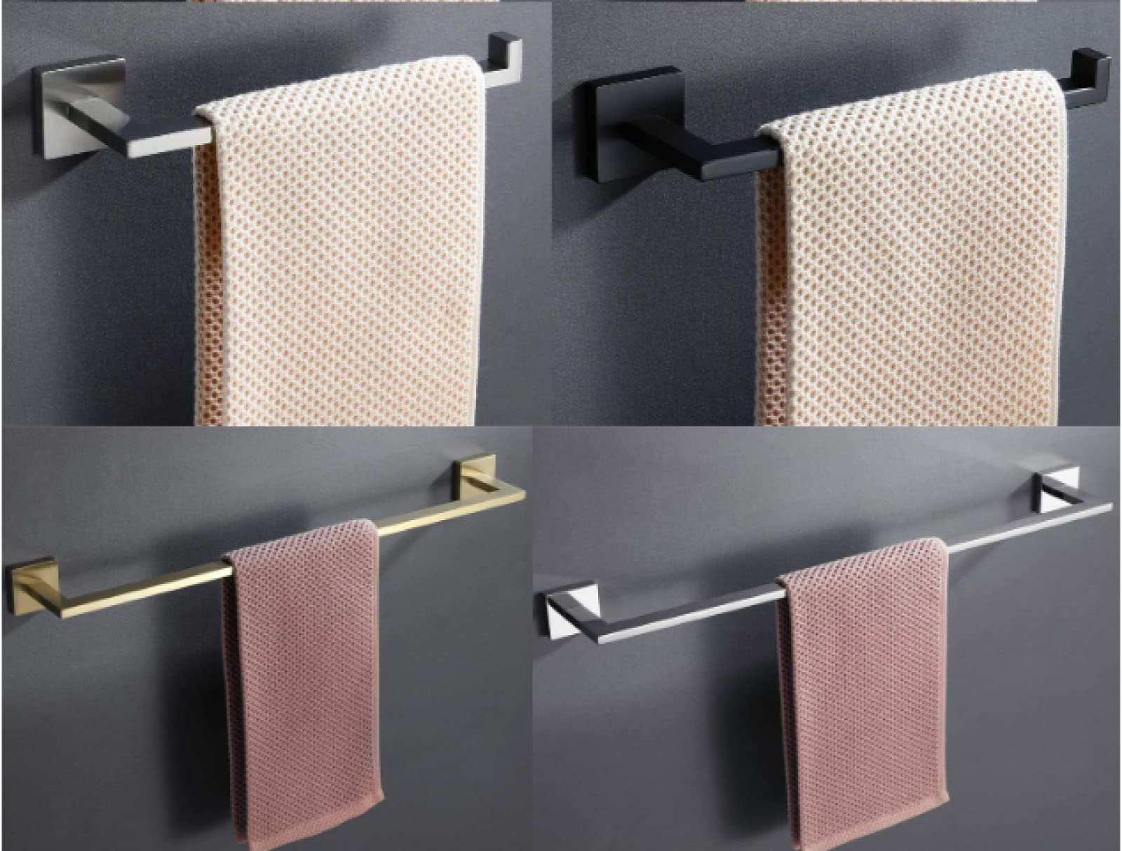 Juego de toalleros de acero inoxidable estante de baño estante de papel higiénico varilla de toallas baño, juego brillante de 4 piezas