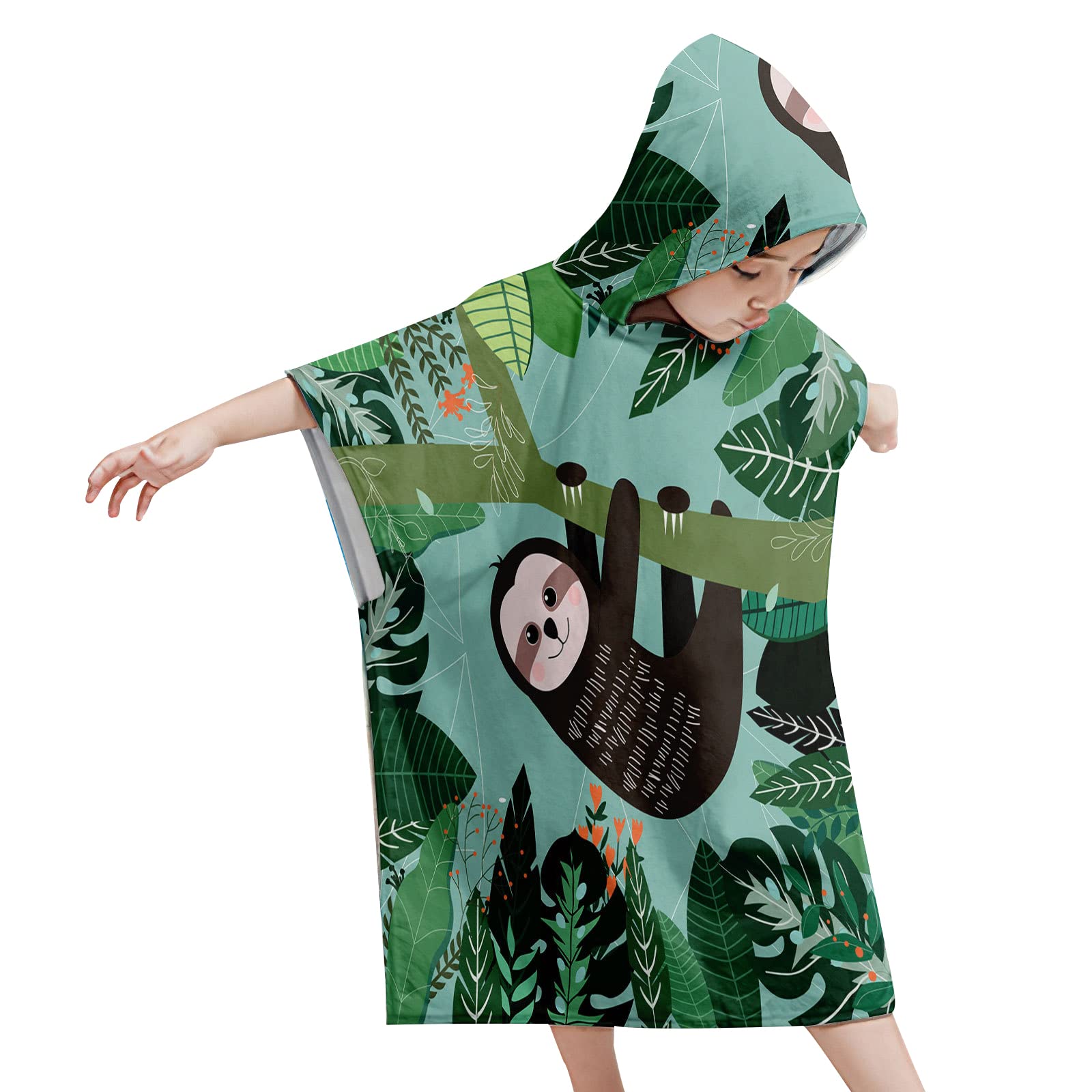 Change Rapide Plage Poncho De Plage Serviette à Capuche Chickwin - Séchage Rapide Océan Poisson Pour Enfant Et Adulte