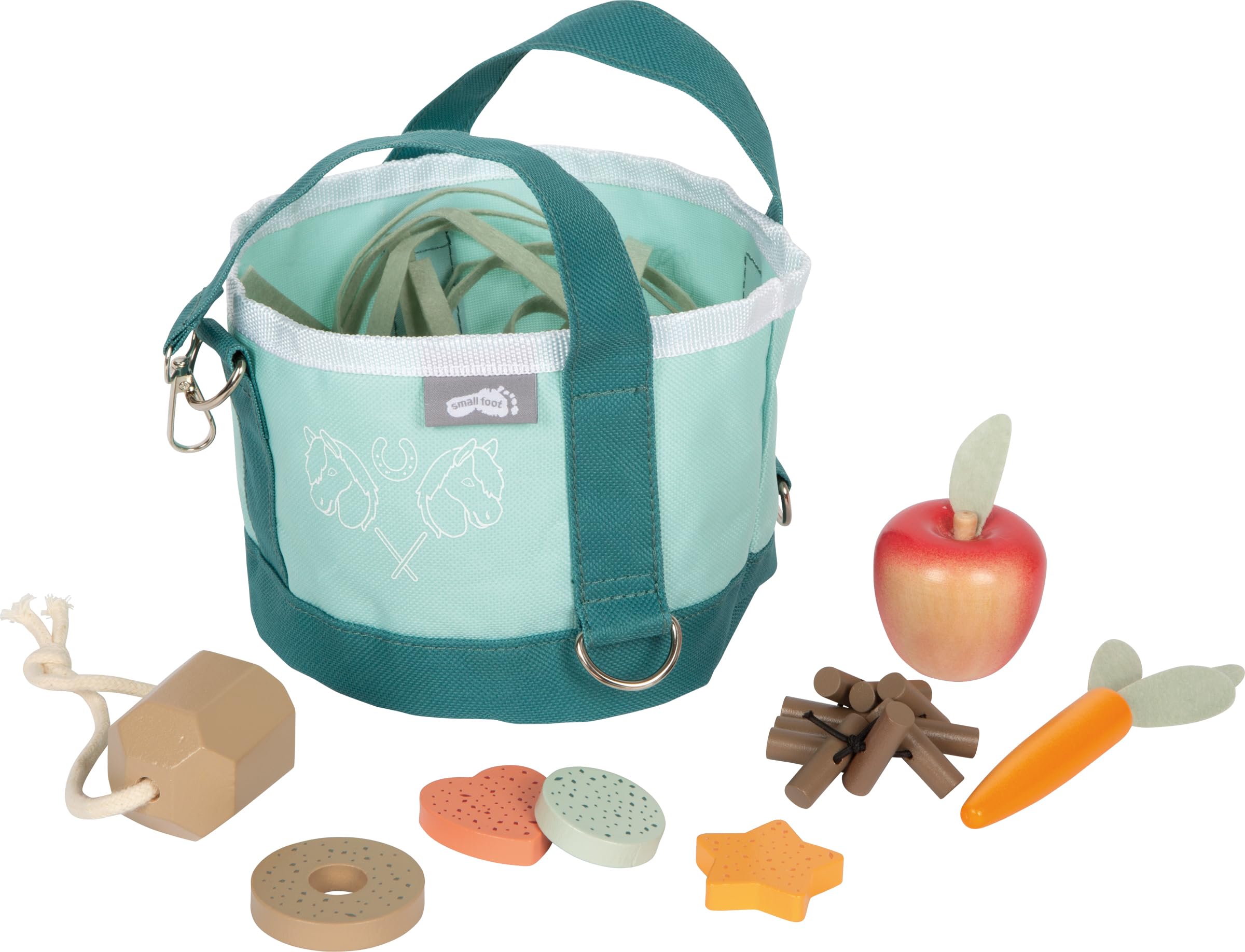 small foot horse feeding set with a bag game set with food accessories for Hobby Horses and toy horses, for children of 3 years and older, 12796
