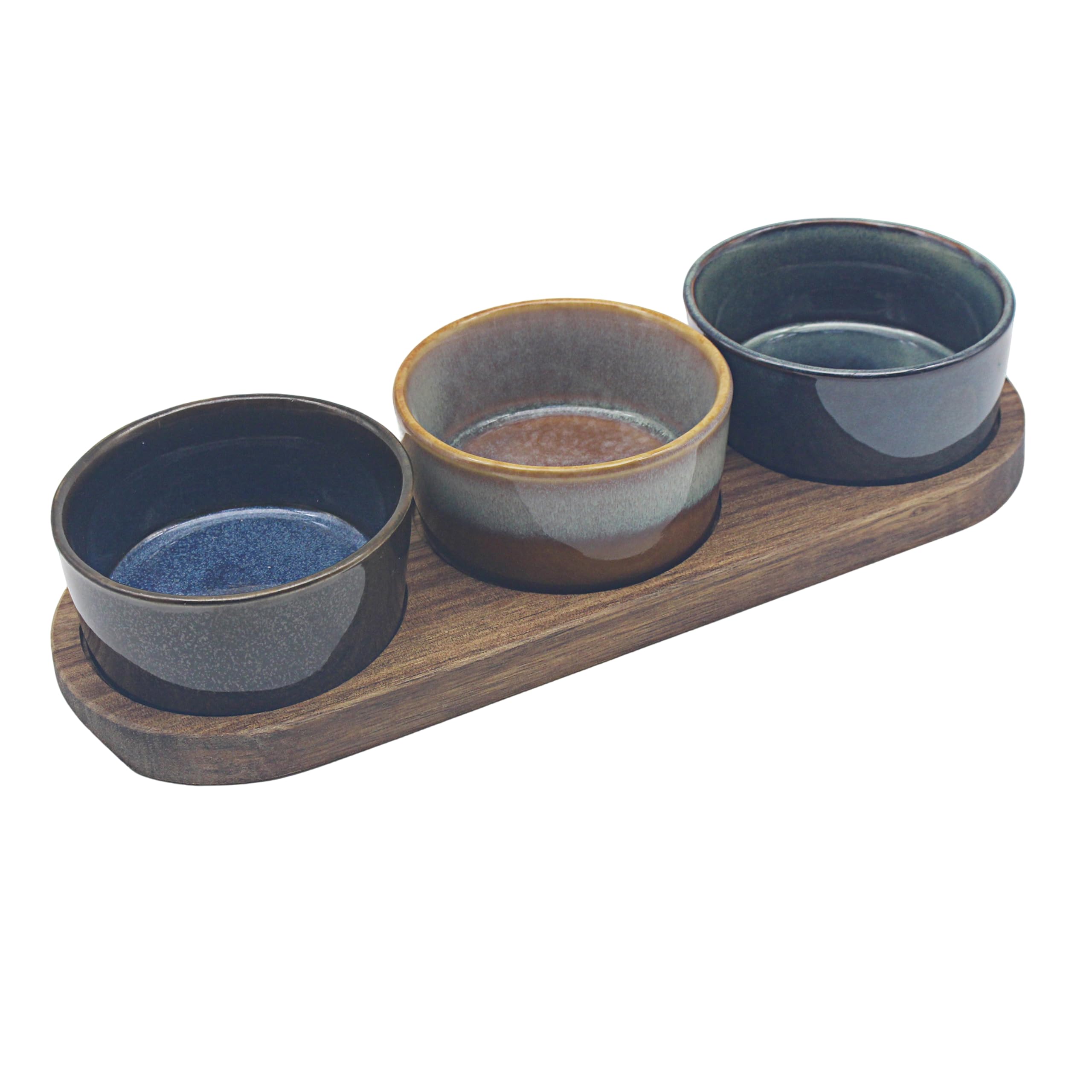 Lesser & Pavey Snack On Tray S3 Elements Housewares Snack Dishes On Tray Set Of 3 | Snack Tray Set For Home | Serving Trays & Food Small Kitchen | Party Food & Serving Platters