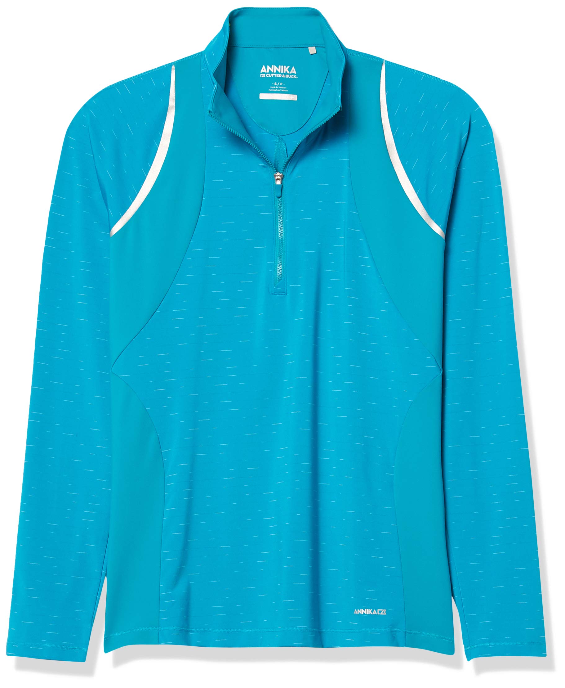 Cutter & BuckAnnika Women's Long Sleeve Elite Contour 1/2 Zip Mock Neck Overkint, Gem, XS