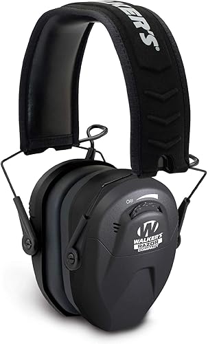 Walker's Razor Compact Electronic Youth/Women's 23dB NRR Noise-Canceling Hearing Protection Muff, 2 AAA Batteries Included