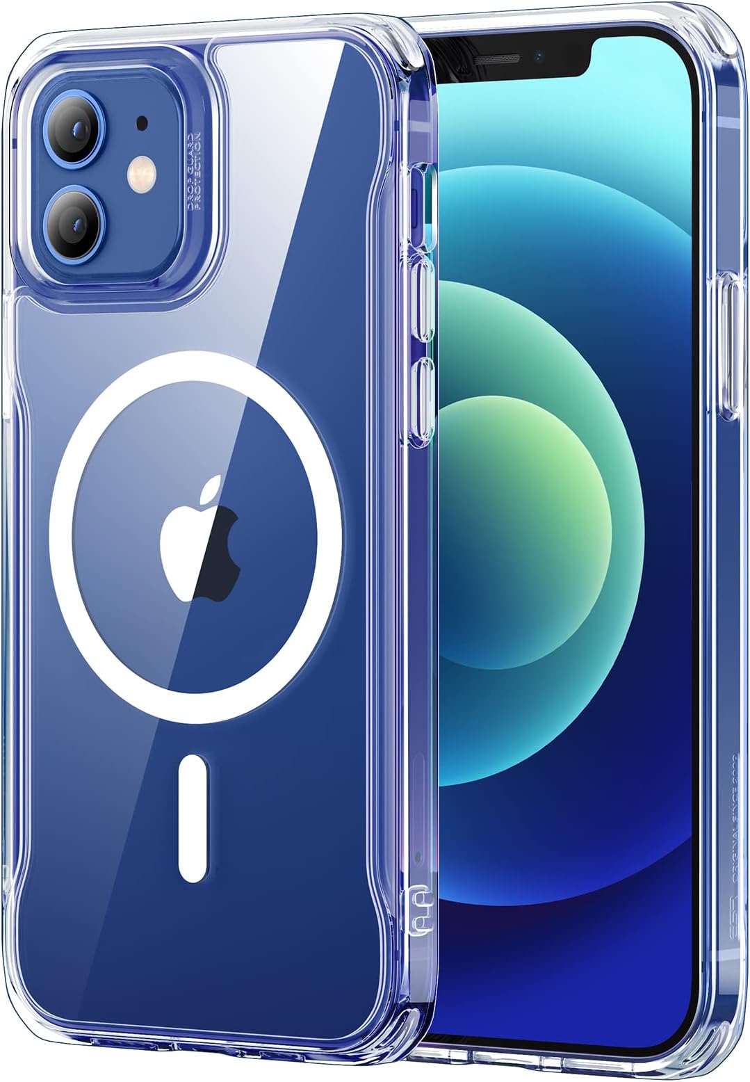 iPhone 12 Case Compatible with MagSafe - Scratch-Resistant, Grippy Frame, Magnetic - Fits iPhone 12/12 Pro, Sidekick Hybrid Case with HaloLock, Clear