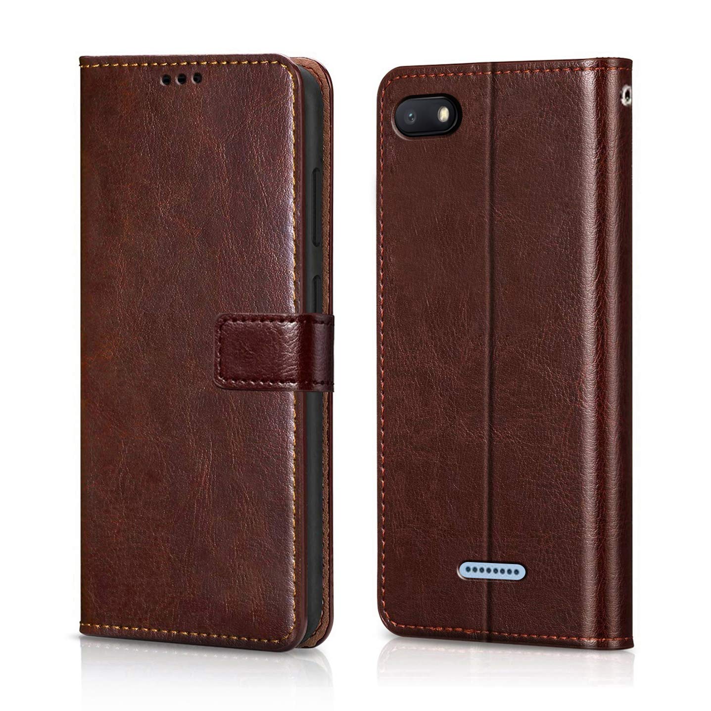 WOW IMAGINE Shock Proof Flip Cover Back Case Cover for Xiaomi Mi Redmi 6A (Flexible | Leather Finish | Card Pockets Wallet & Stand | Chestnut Brown) (B07P43535K) Amazon Price History, Amazon Price Tracker