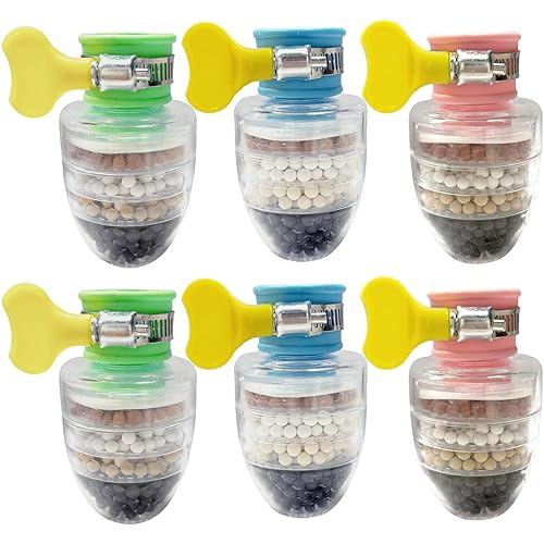 6 filtros de agua para grifo, cartucho de 6 capas, filtros de carbón activado, grifo de filtro de agua, reemplazo de purificador de agua para