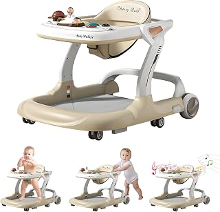 QPWOPNGAS 6-in-1 Space-Themed Baby Walker with Music, Lights, 9 Heights & Wheels for 6-18 Months