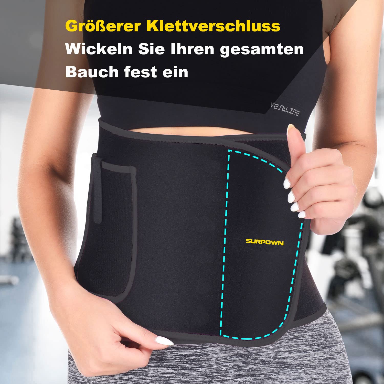 Waist Trainer Damen Herren zum abnehmen, Einfach zu säubern, Bauchweggürtel Schwitzgürtel, Taillenformer Sport Fitness Gürtel zur Fettverbrennung, Neopren TailleTrimmer bauchweg Mit Telefonhalterung