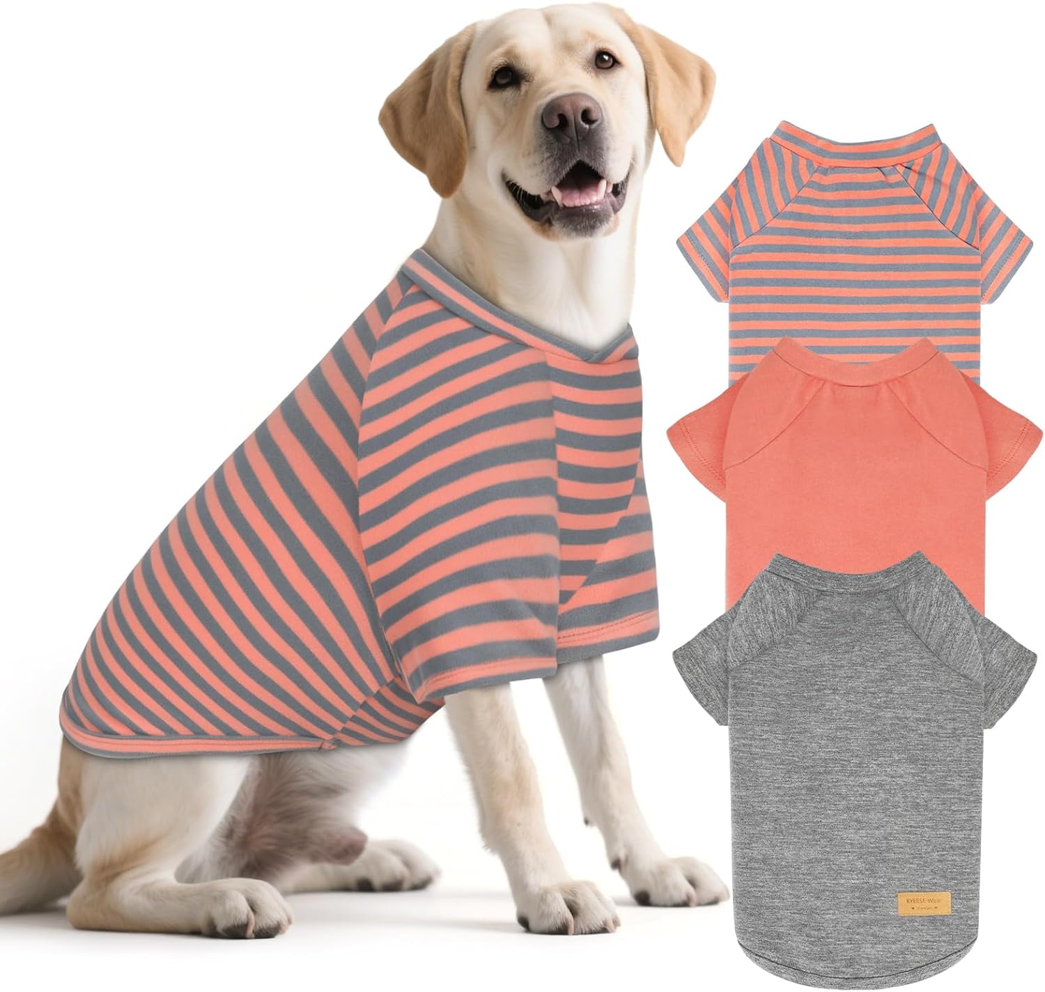 KYEESE 3Pack Dog Sweater Lightweight Pet Coat Pullover Pets Clothes Stretchy Pet Fleece Sweater Comfy Dog Sweaters for Large Dogs Soft Pets Sweaters Dogs Sweatshirt with Sleeves for Cold Weather