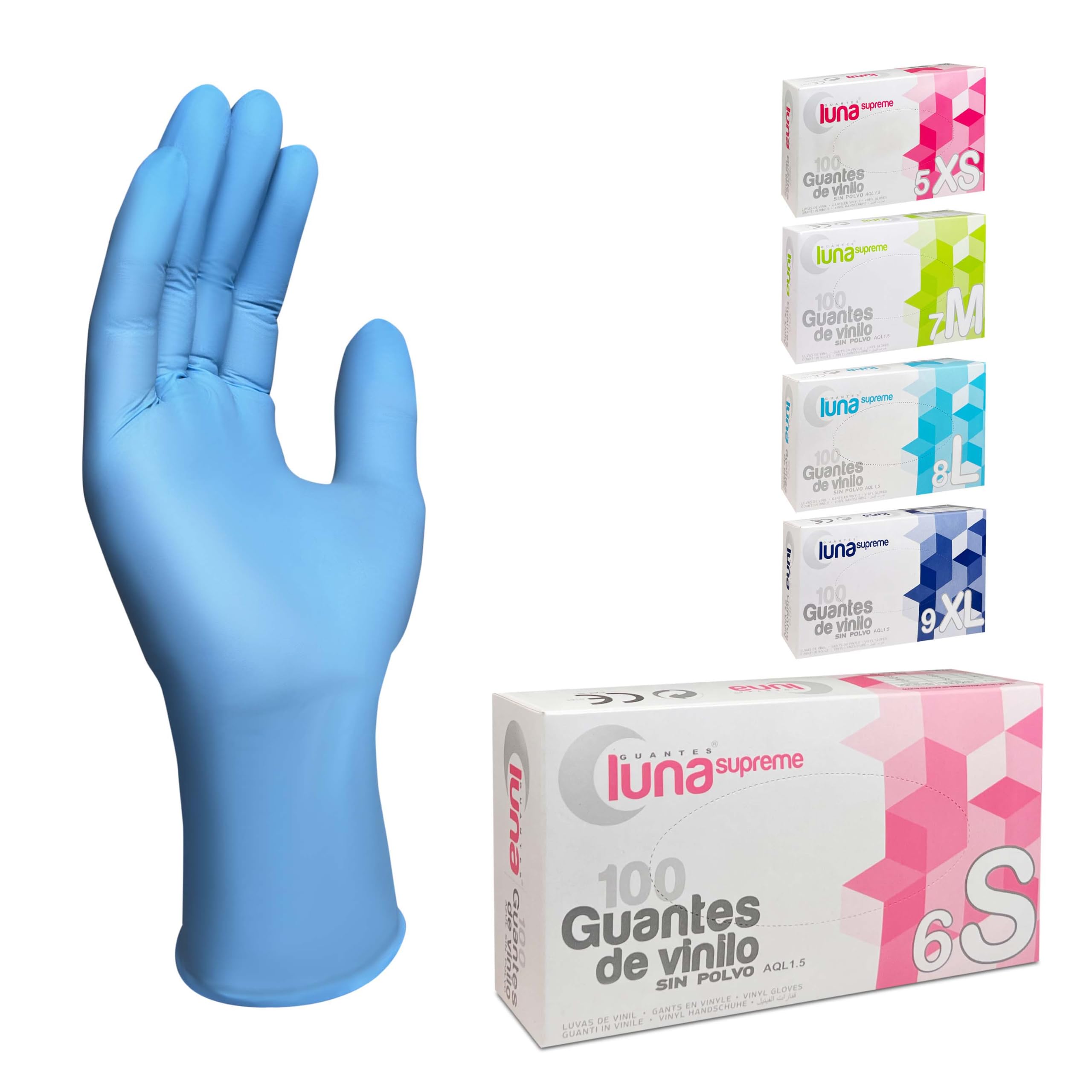 MUNTRADE Guantes Desechables de Vinilo 1000 Unidades | Azul | Talla S