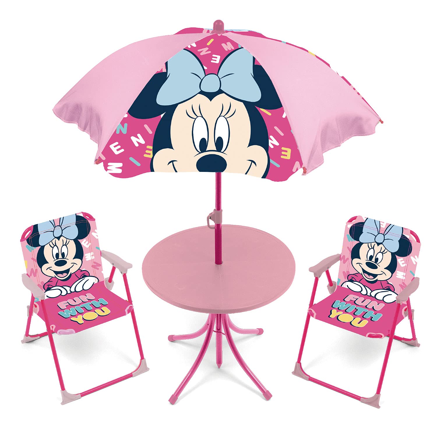 Set Tavolino E Sedie Bambini In Legno Dipinto A Mano - Design Minnie Mouse - Foto 3