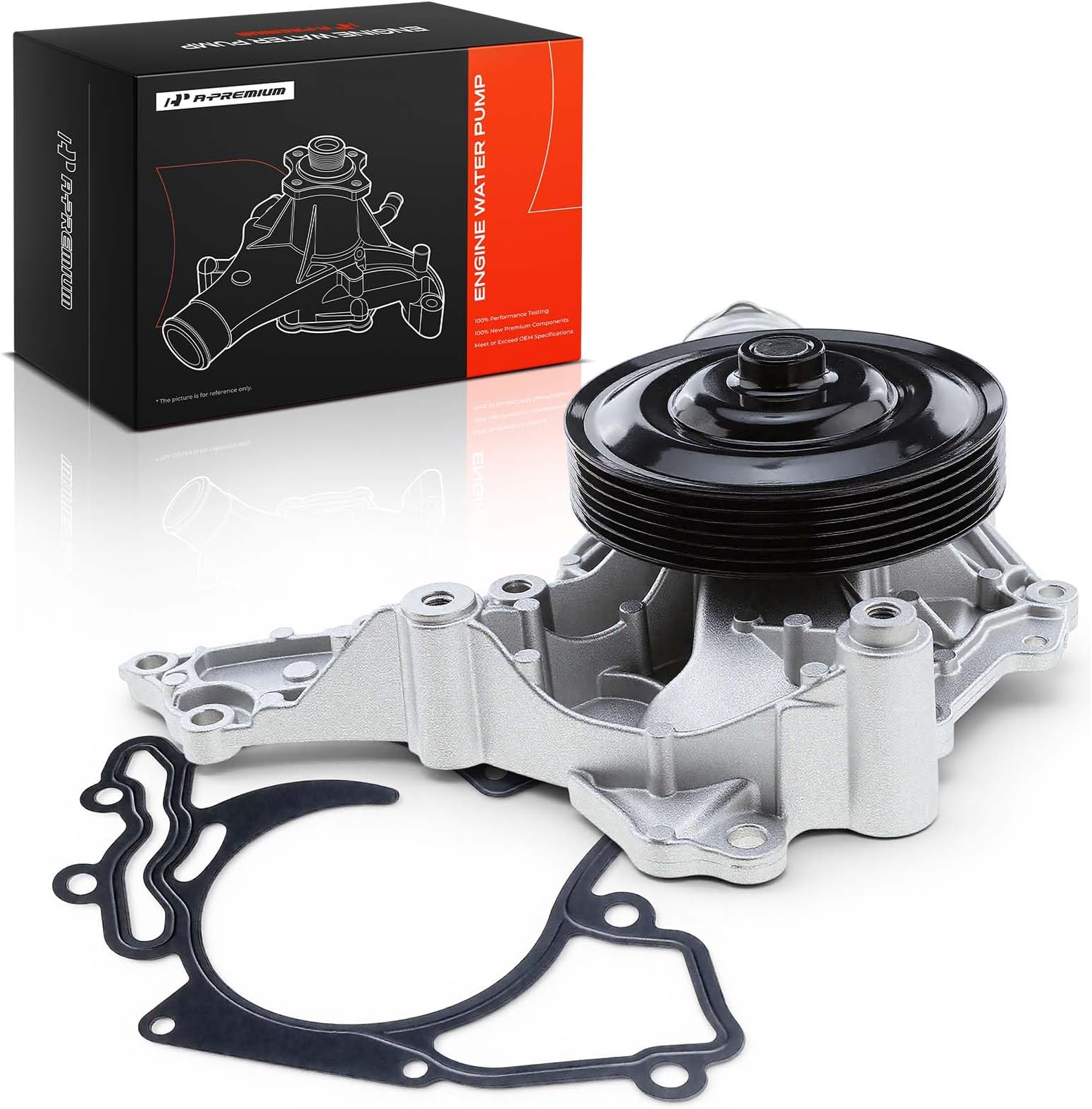 A-Premium Engine Water Pump with Gasket & Pulley Compatible with Mercedes-Benz E550 CLS550 S550 2007-2011 G550 2009-2015 CL550 CLK550 GL450 SL550 GL550 ML550