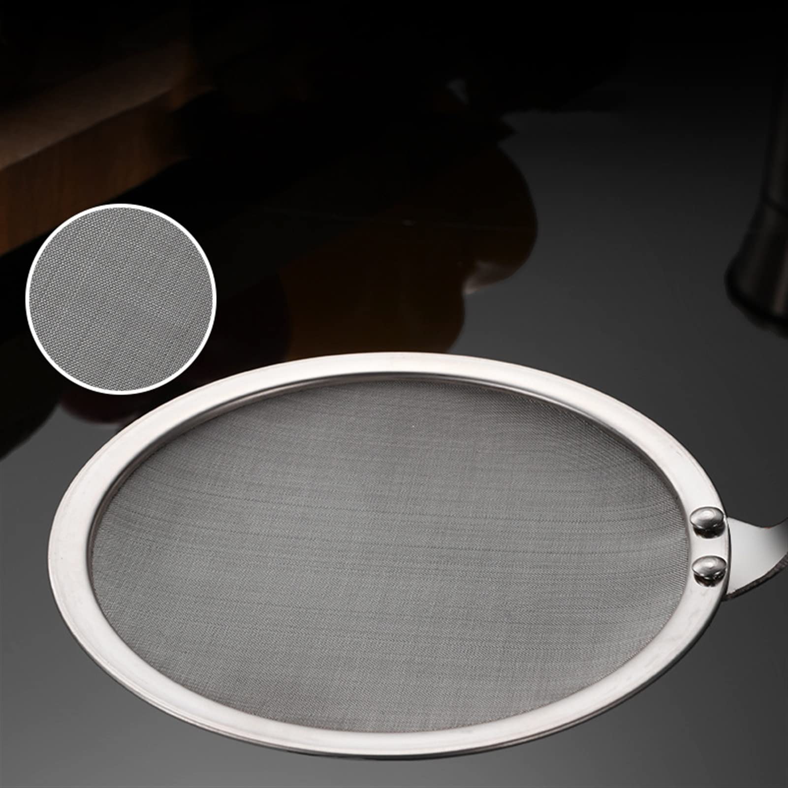 Tamiz de harina, colador Acero Inoxidable, Aceite, Filtro Alimentos, Cocina, Utensilios for Hornear(10 Inches)