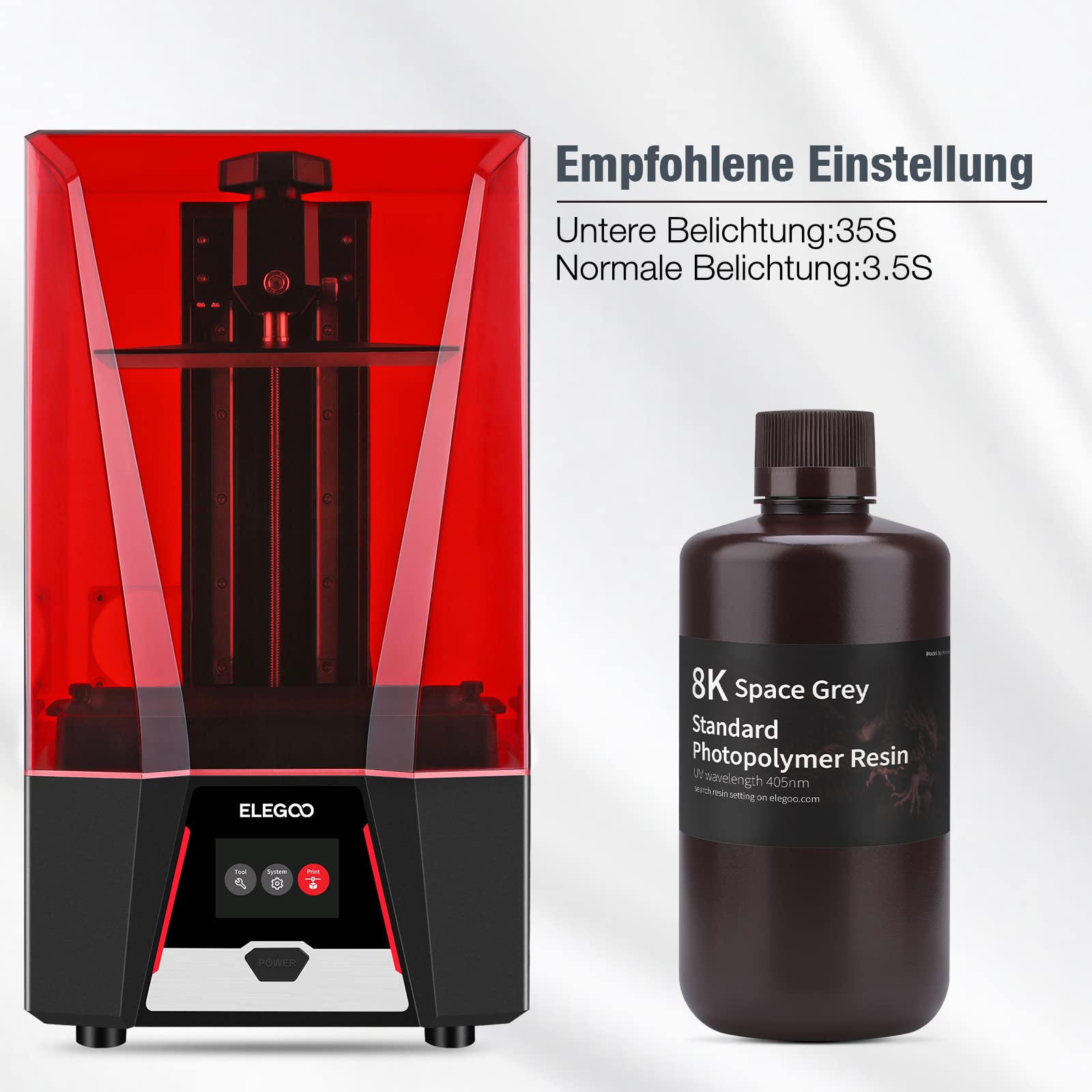 Frenshion 3D-Drucker-Harz 1kg - Schnell Aushärtendes UV-Harz Für LCD-Drucker, 405 Nm, Weiß