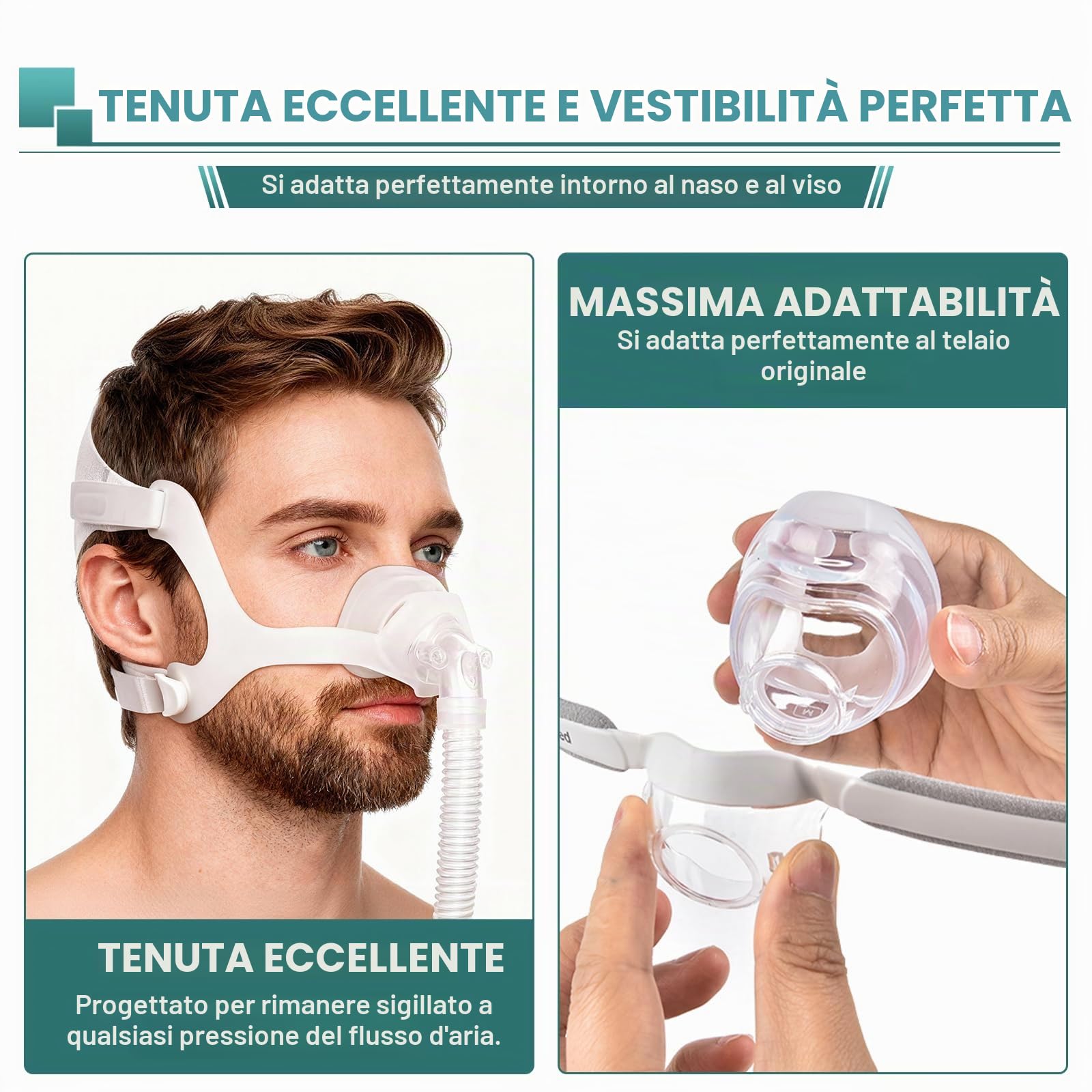 Confezione da 2 cuscini di ricambio (M) per Airfit N20, tenuta affidabile e vestibilità più morbida,ricambi durevoli e di grande valore (M)