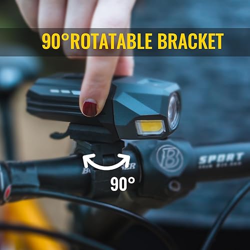 Miniatura 4 de Easymaxx Juego de luces para bicicleta, luces recargables para bicicleta delantera y trasera, potente faro de bicicleta impermeable, fácil de