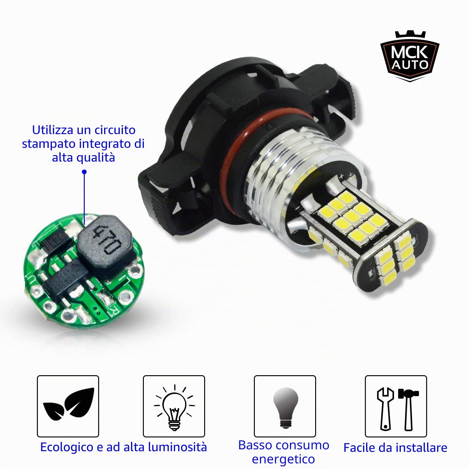 Sostituzione per H16 PS19W LED CanBus Set di lampadine bianche molto chiare e senza errori compatibili con A3 8P
