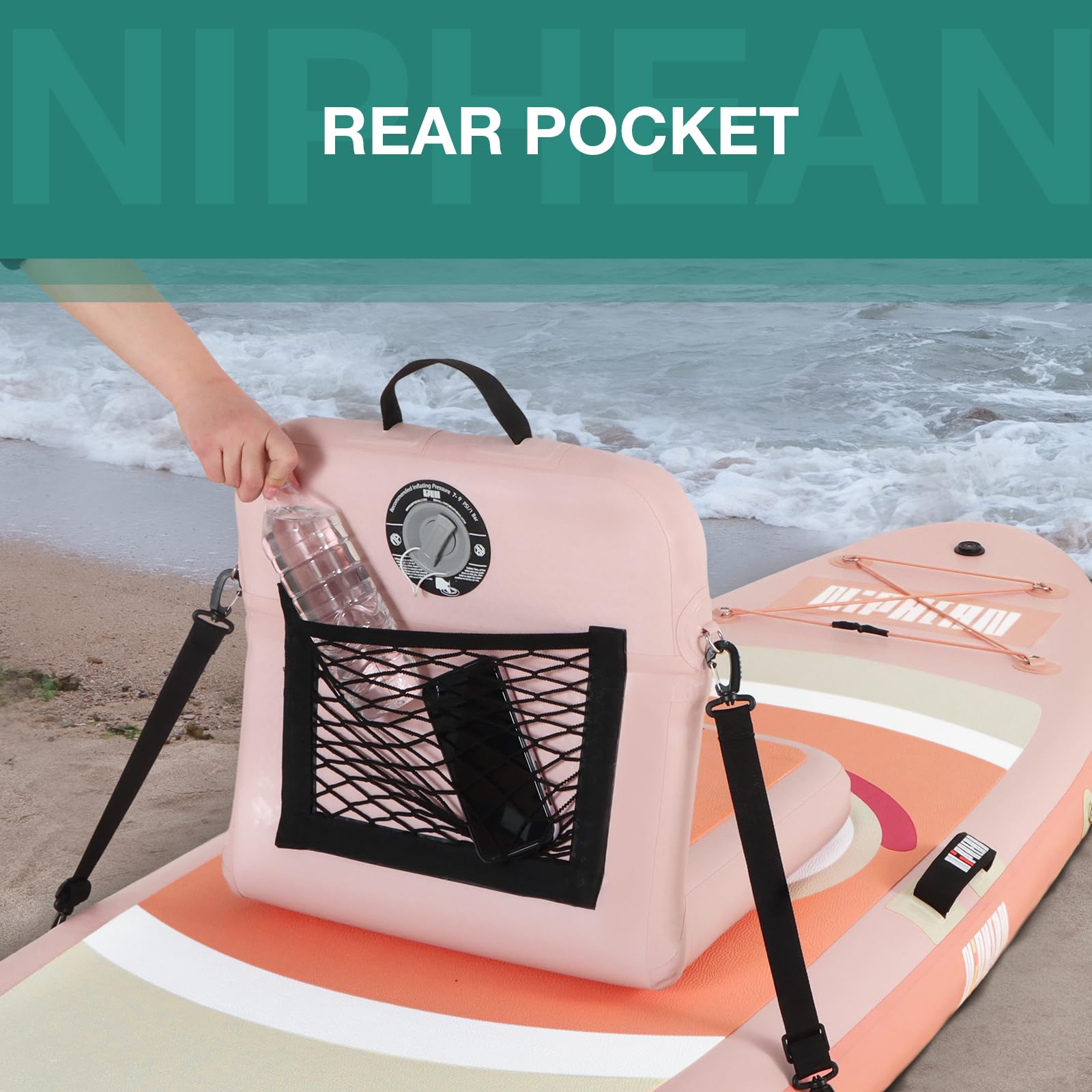 Niphean Sedile SUP Gonfiabile con Supporto Posteriore, Sedile per Sup Robusto per Tavole Gonfiabili, Canoa, Barca, Kayak, Adulti e Bambini, Non Sono Necessarie Cinghie, Semplice Confortevole