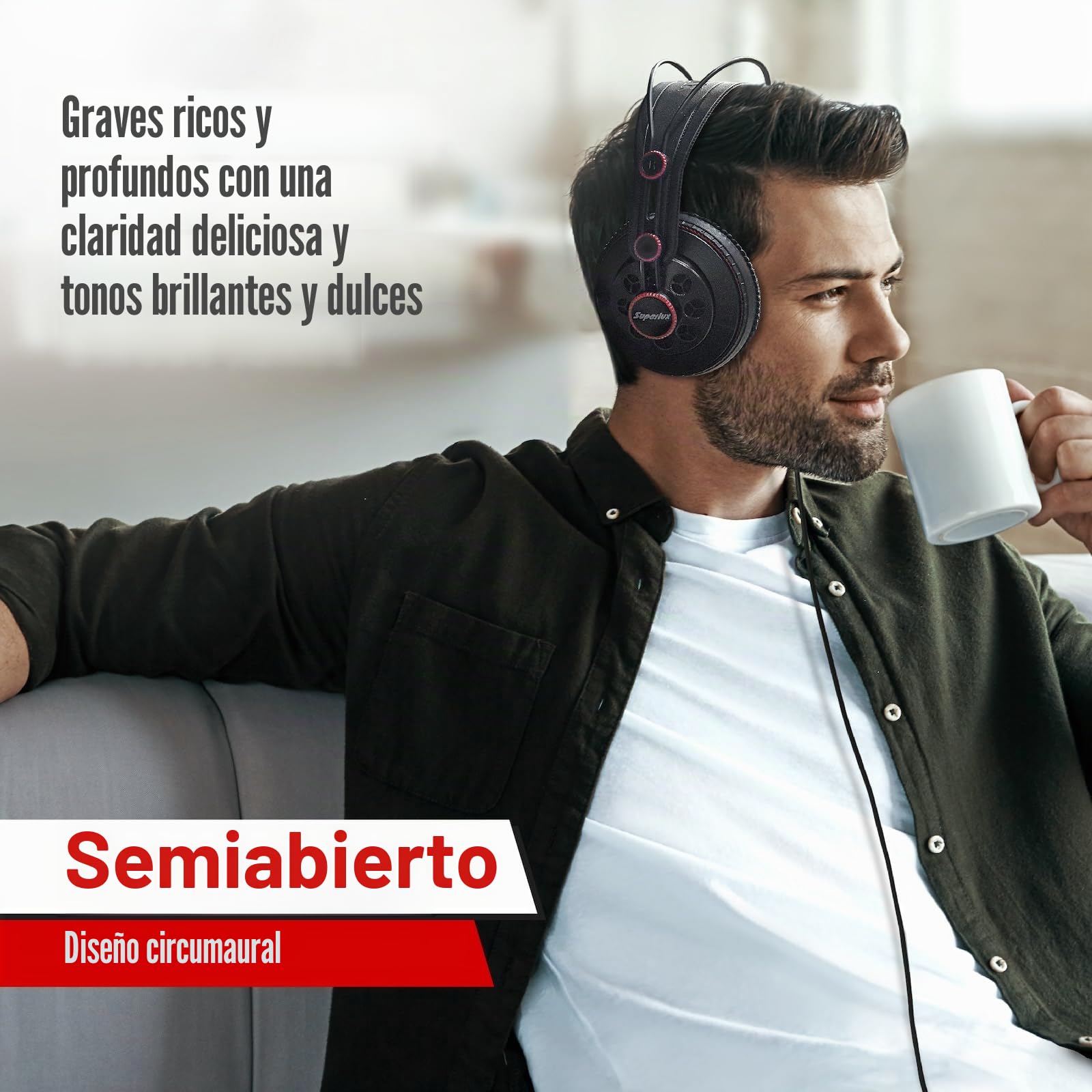SuperLux HD681 - Auriculares de diadema cerrados (98 dB, 3.5 mm, 6.3 mm), color negro