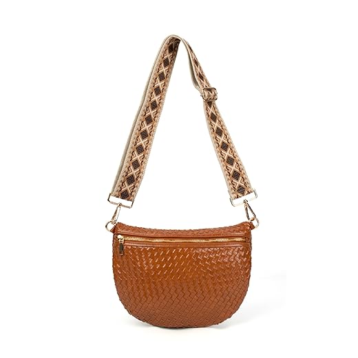 The Fiona | Woven Bum Bag | Stylish Woven Crossbody Bag | Adjustable Strap for Travel Festivals & Everyday