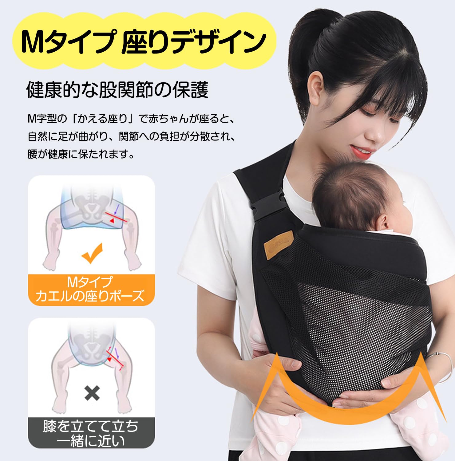 Amazon.co.jp: MAQKON抱っこ紐 ベビースリング 新生児 ベビースリング 