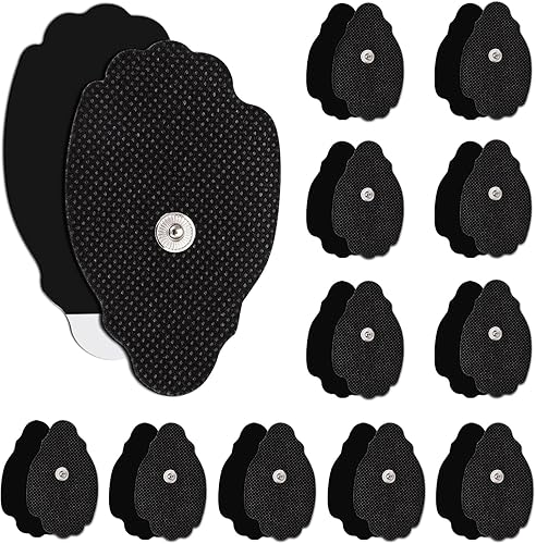 Brilnurse TENS, 24 almohadillas de electrodos para unidades Decenas, reutilizables, de larga duración, autoadhesivas, no irritantes, con conector
