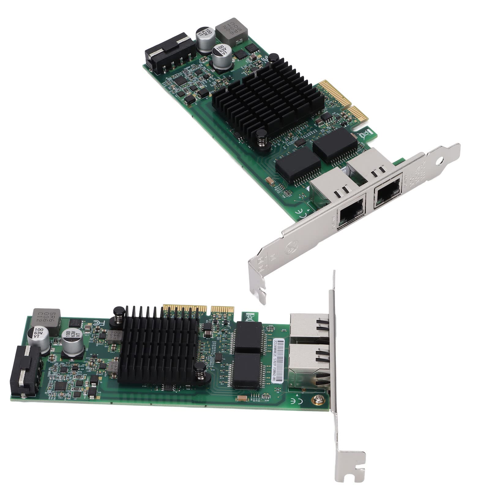 Bewinner Scheda di Rete Gigabit, PCI‑E X4 Rj45 Adattatore di Rete a Doppia Porta Gigabit 10/100/1000Mbps con Porta Elettrica Supporta Frame Jumbo, Tso, VLAN, PXE, WOL