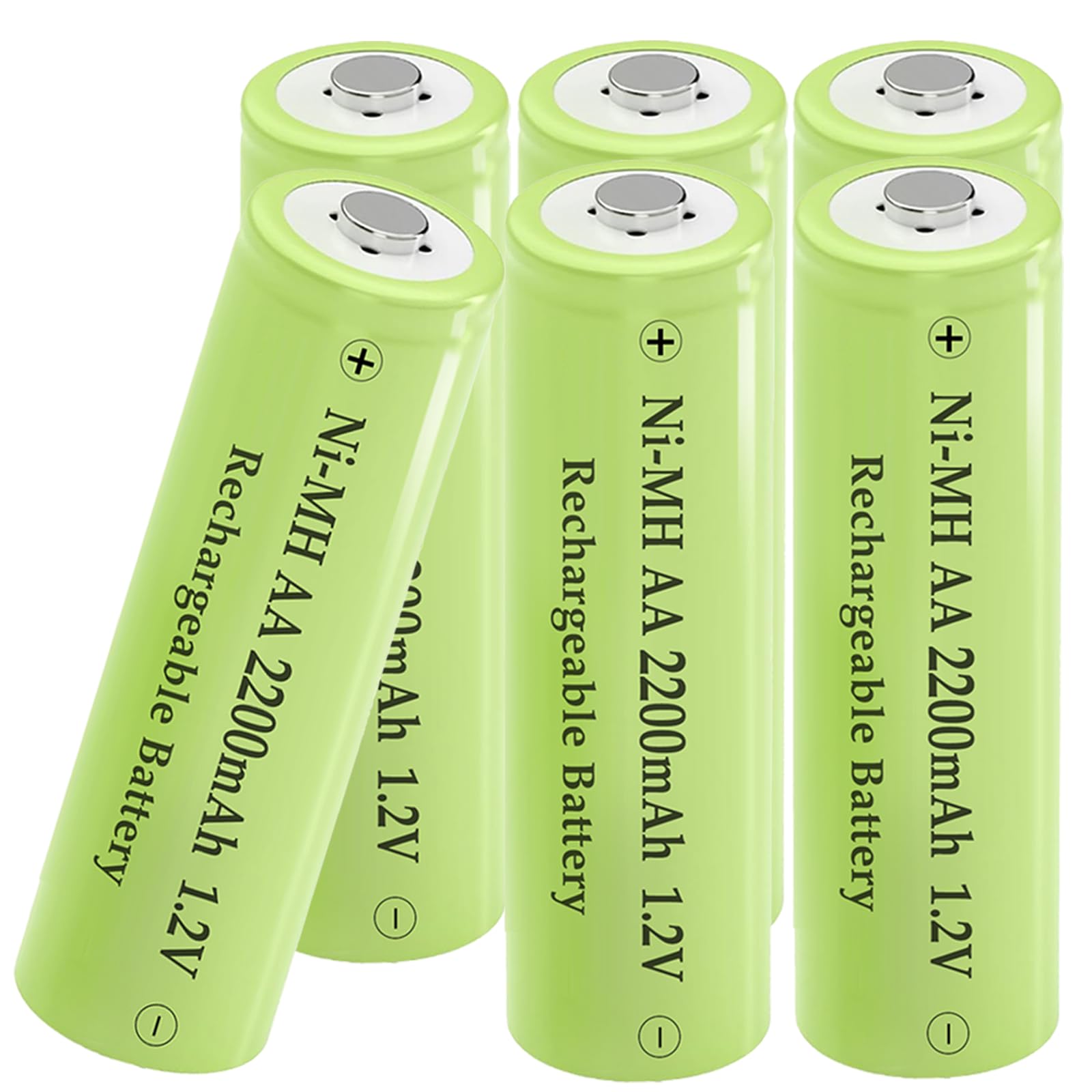 Teneyuuo Ni-MH 1.2V 2200mAh Rechargeable Double A Size Batteries, Pre-Charged AA Battery for Wireless Mouse,Keyboard,Alam Clock,Solar Light,6 PCS