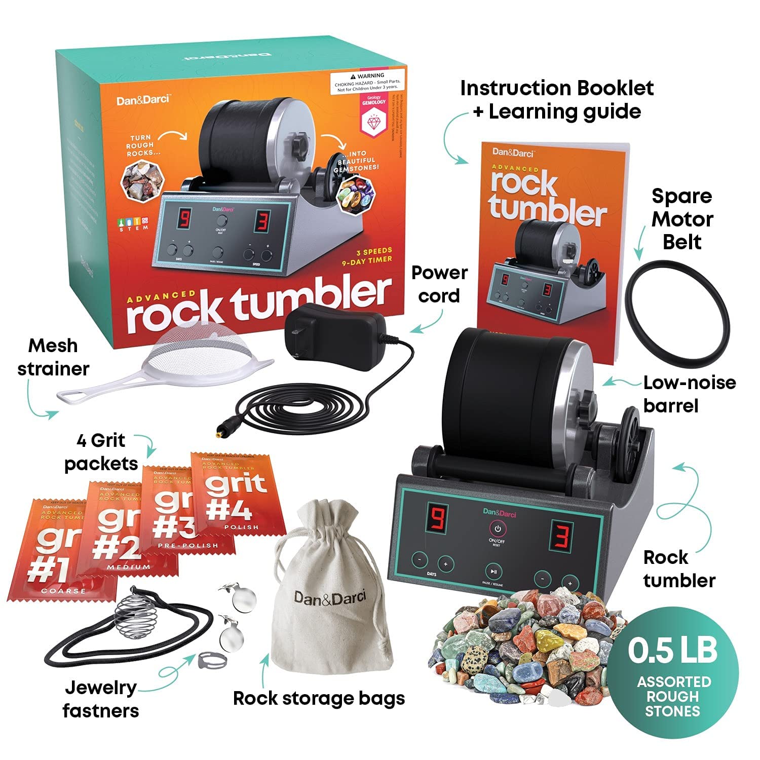 Buy Advanced Professional Rock Tumbler Kit with Digital 9Day