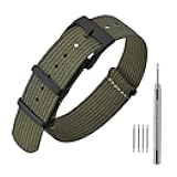 Nylon Watch Band 16mm 18mm 20mm 22mm, One-Piece Waterproof Military Watch Straps with Heavy Buckle