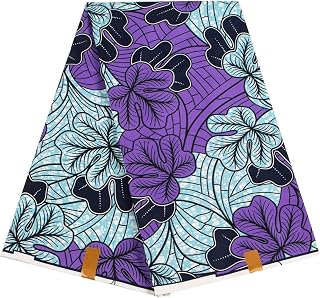 6 Yards Ankara African Polyester Wax Prints Fabric Purple African Fabric for Party Dress